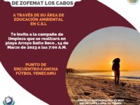 Súmate y participa en la jornada de limpieza de playa que Zofemat Los Cabos realizará este 14 de marzo en CSL